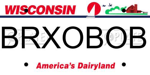 BRXOBOB Wisconsin License Plate