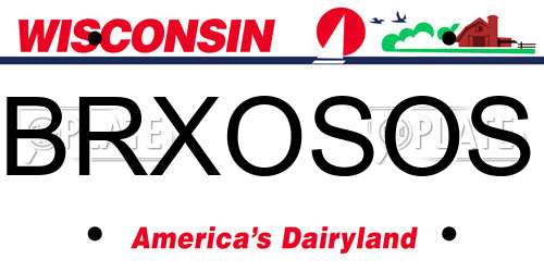 BRXOSOS Wisconsin License Plate