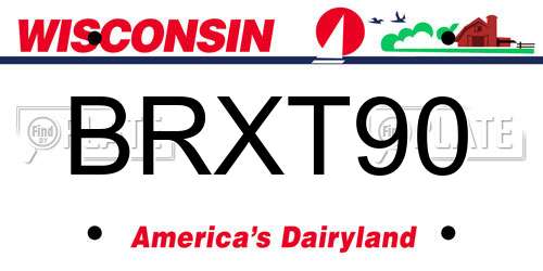 BRXT90 Wisconsin License Plate