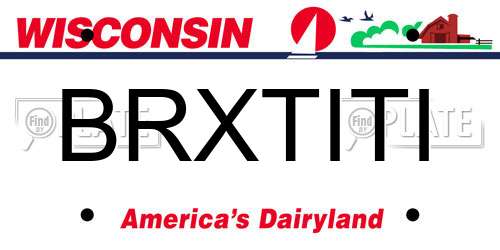BRXTITI Wisconsin License Plate