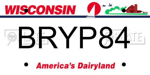 BRYP84 Wisconsin License Plate