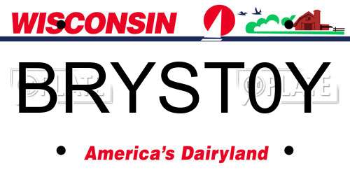 BRYST0Y Wisconsin License Plate
