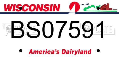 BS07591 Wisconsin License Plate