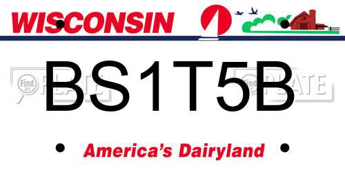 BS1T5B Wisconsin License Plate