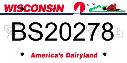 BS20278 Wisconsin License Plate