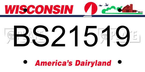 BS21519 Wisconsin License Plate