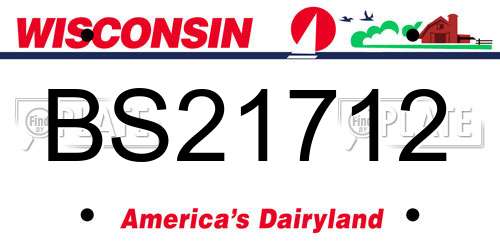 BS21712 Wisconsin License Plate