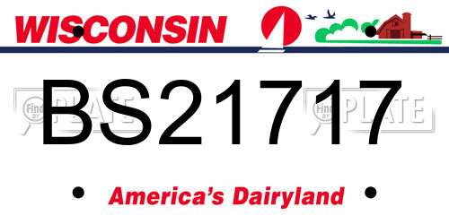 BS21717 Wisconsin License Plate
