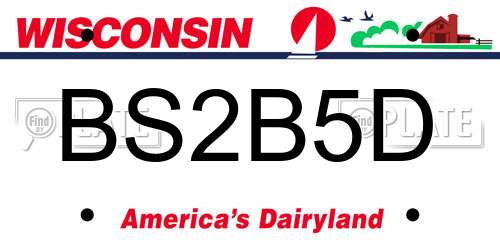 BS2B5D Wisconsin License Plate