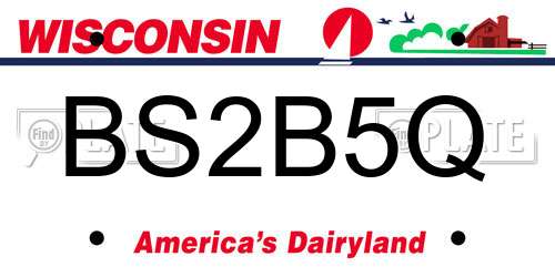 BS2B5Q Wisconsin License Plate