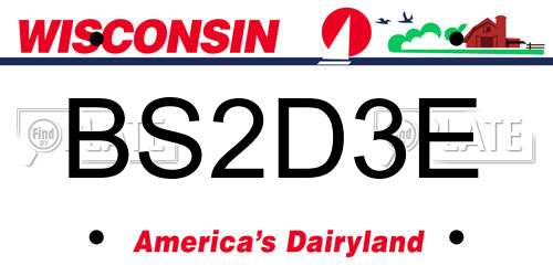 BS2D3E Wisconsin License Plate