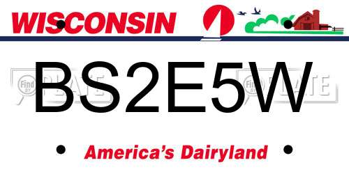 BS2E5W Wisconsin License Plate