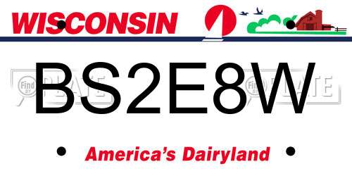 BS2E8W Wisconsin License Plate