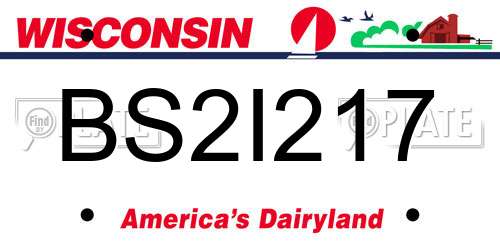 BS2I217 Wisconsin License Plate