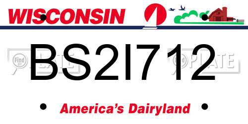 BS2I712 Wisconsin License Plate