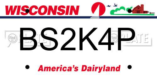 BS2K4P Wisconsin License Plate