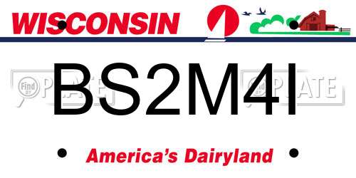 BS2M4I Wisconsin License Plate