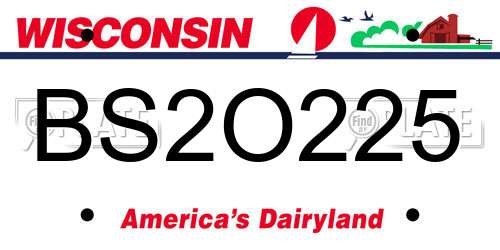BS2O225 Wisconsin License Plate