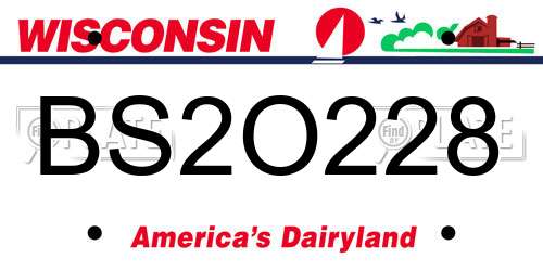 BS2O228 Wisconsin License Plate