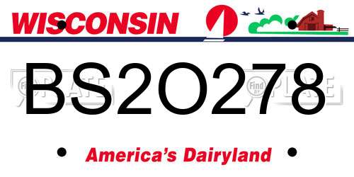 BS2O278 Wisconsin License Plate