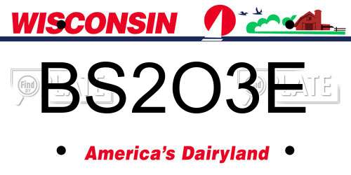 BS2O3E Wisconsin License Plate