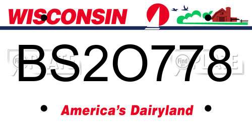 BS2O778 Wisconsin License Plate