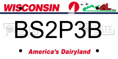 BS2P3B Wisconsin License Plate