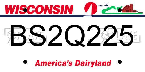 BS2Q225 Wisconsin License Plate