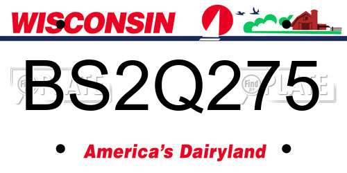 BS2Q275 Wisconsin License Plate