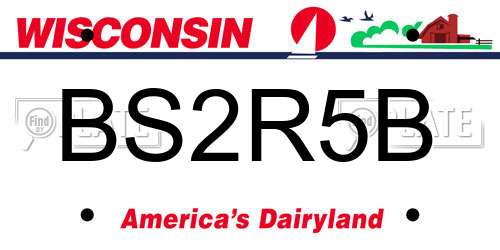 BS2R5B Wisconsin License Plate