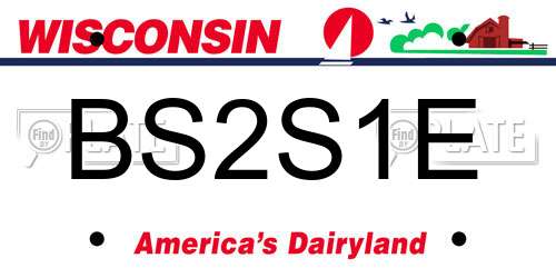 BS2S1E Wisconsin License Plate