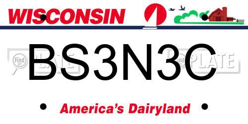 BS3N3C Wisconsin License Plate