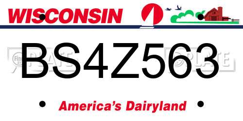 BS4Z563 Wisconsin License Plate
