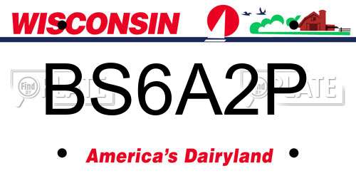 BS6A2P Wisconsin License Plate