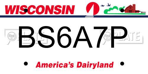 BS6A7P Wisconsin License Plate