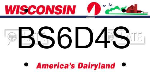 BS6D4S Wisconsin License Plate
