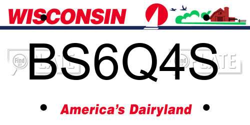 BS6Q4S Wisconsin License Plate