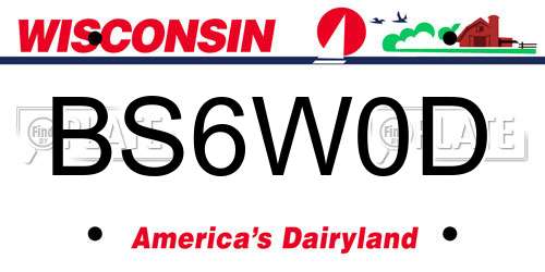BS6W0D Wisconsin License Plate