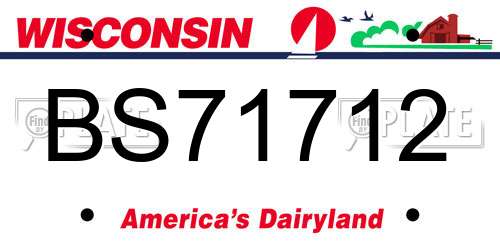 BS71712 Wisconsin License Plate
