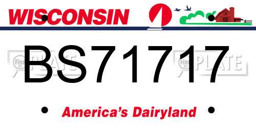 BS71717 Wisconsin License Plate