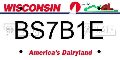 BS7B1E Wisconsin License Plate