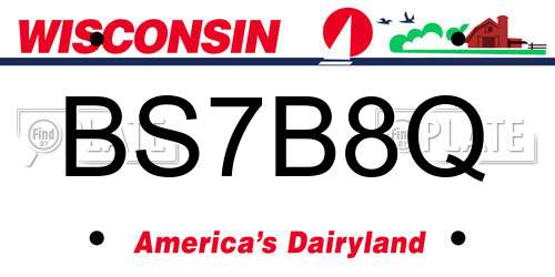 BS7B8Q Wisconsin License Plate