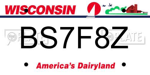 BS7F8Z Wisconsin License Plate