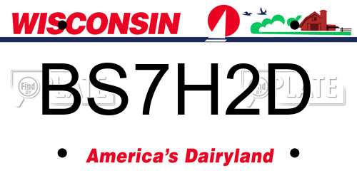 BS7H2D Wisconsin License Plate