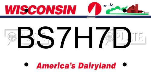 BS7H7D Wisconsin License Plate