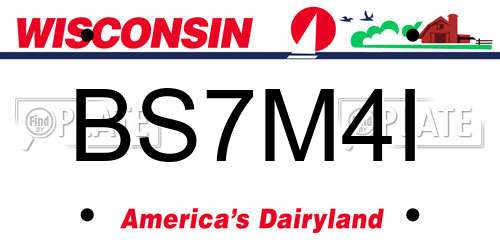 BS7M4I Wisconsin License Plate