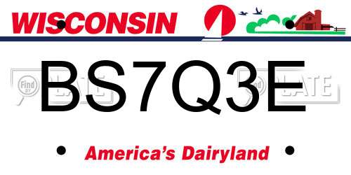 BS7Q3E Wisconsin License Plate