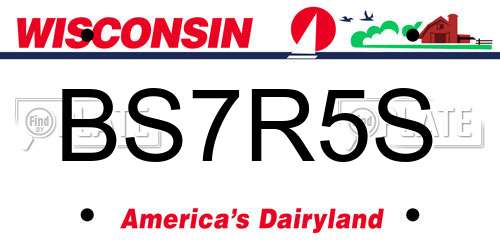 BS7R5S Wisconsin License Plate