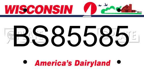 BS85585 Wisconsin License Plate