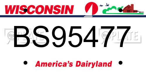 BS95477 Wisconsin License Plate